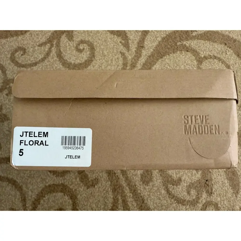 Steve Madden Kids JTelem Floral Side Zipper Lace Up Girls’ Combat Boots Size 5